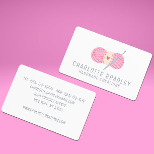 Einfache, moderne Crochet Handmade Crocheting Visitenkarte