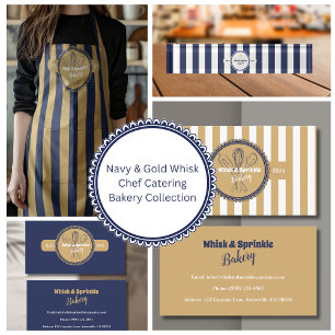 Navy & Gold Whisky Koch Catering Bäckerei Business Visitenkarte