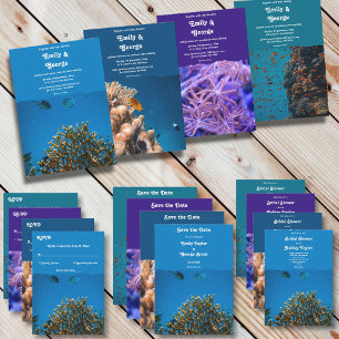 Hochzeit der Küstenfische von Marinefischen Einladung