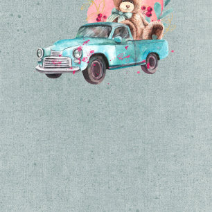 Vintager LKW Teddy Bear Babydusche Einladung