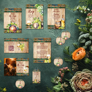 Invitation Moderne Chic Aquarelle Vignoble Paysage Mariage