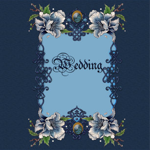 Elegantes blaues keltisches Design Begleitkarte