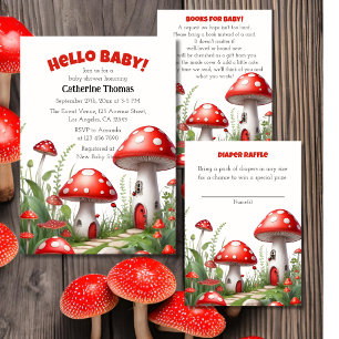 Carte D'accompagnement Champignons Rouges Books Books Pour Bébé