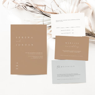 Modern Minimalist Dusty Blue Wedding Invitation
