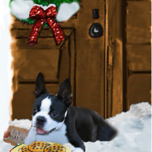 Boston Terrier Christmas Geschenke Feiertagskarte
