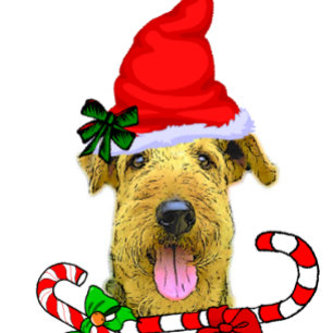 Niedliches Airedale-Terrier-Weihnachten Feiertagskarte