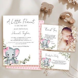 Carte D'accompagnement Elephant Girl Baby shower Livres pour bébé