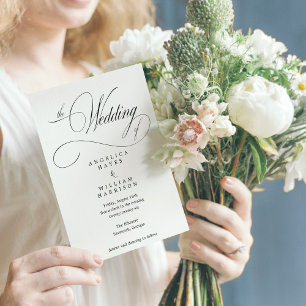 ELEGANTE SILVER SCRIPT WEDING INVITATION   MINIMAL FOLIENEINLADUNG