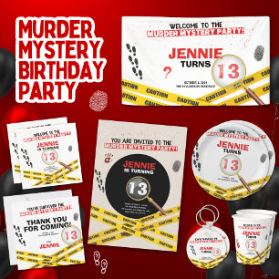 Mord Mystery Birthday Party Crime Szene Einladung