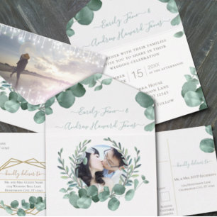 Invitation Élégant Mariage de marguerite vert olive