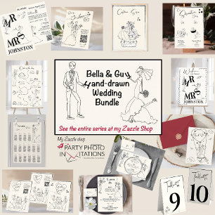 handgezeichnete Hochzeitstabelle Poster