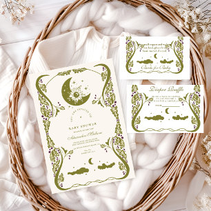 Vintage botanische Babydusche Einladung
