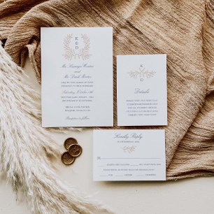 Minimal Laurel Formal Wedding Einladung K310 Runder Aufkleber