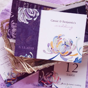 Invitation Mariage floral violet rustique