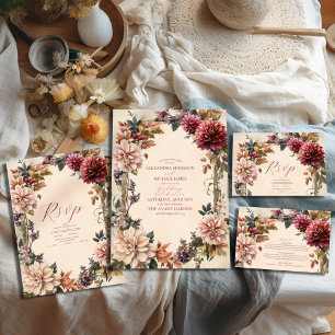 Einzigartige Viktorianische Royal Floral Wedding Begleitkarte