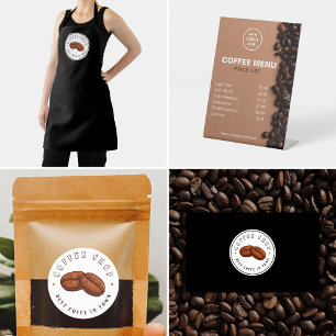 Verpackung Kaffee Shop Brown Coffein Cappuccino Runder Aufkleber
