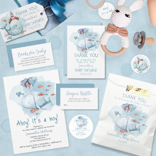 Invitation Ahoy C'est un garçon mignon Baby shower baleine
