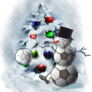 Soccer Ball Snowman Weihnachten