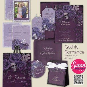 Lila gotischer Hochzeitssignature-Drink Poster