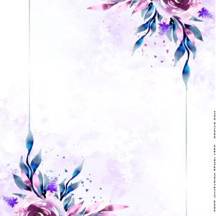 Invitation Élégant violet Botanique Peony Mariage or