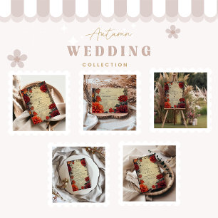 Invitation Vintage Automne Floral Mariage Dark Fall Thème