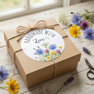 Danke Ihnen bunte Wasserfarbe Wildblume Quadratische Visitenkarte