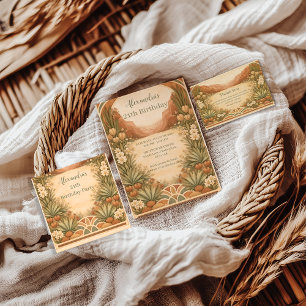 Serviette En Papier Jardin de fleurs sauvages du désert pour anniversa
