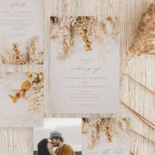 Save The Date Boho Fall Flowers Photo Mariage