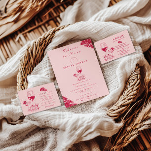 Invitation Fête de mariage vin rosé Citron