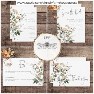Rustikale Delikatesse Tan Fall Wildblumen Hochzeit Save The Date