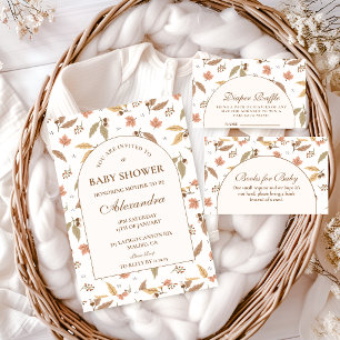 Rustikale Wald-Babyshower-Windel-Raffel Begleitkarte