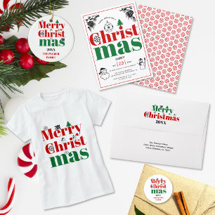 Frohe Weihnachten Vintage Elemente kühne Typografi Dreifach Gefaltete Urlaubskarte