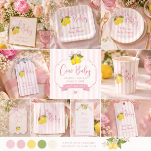 Faire-part de Baby Shower Fille Ciao Baby Lemon Bo