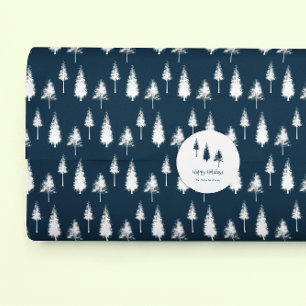Blaue Winterbäume Geschenkpapier