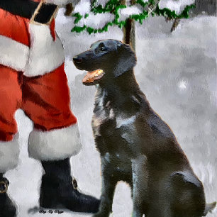Cartes Pour Fêtes Annuelles Cadeaux de Noël Retriever à revêtement plat