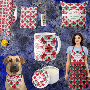 Tablier de chef de Noël à motif moderne de Poinset