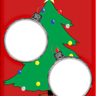 Weihnachtsbaum mit Ihren Fotos Feiertagspostkarte