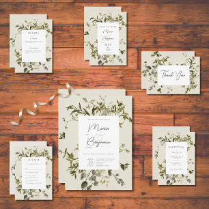 Carte D'accompagnement Réception de mariage Boho Delicate Verdure