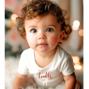 Agra Hadig - Erste Zähne Minimalistisch Pink Runder Aufkleber