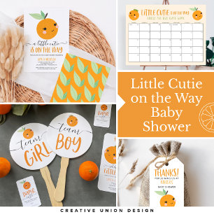 Invitation Orange Little Cutie Citrus Moderne Baby shower fil