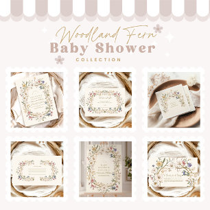Boho Woodland Fern Baby Dusche Einladung