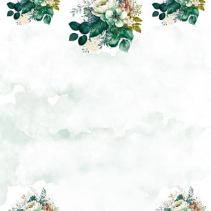 Invitation Célébration du Mariage Emerald Green Cream Florals