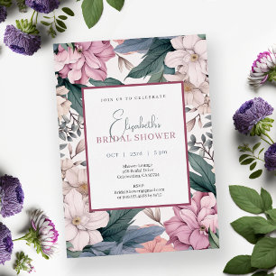 Elegante Garten-Blumen-Aquarell-Brautparty Einladung