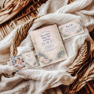 Assiettes En Carton Blueberry Berry Vintage Garden 1er Anniversaire