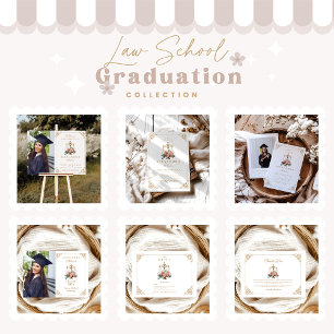 Faire-part Photo Blush Pink Floral Law School Graduation