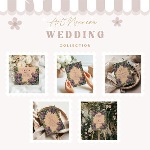 Art Nouveau Lilac Wedding Dankeskarte