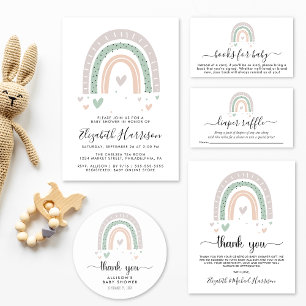 Invitation Baby shower virtuel Boho Rainbow