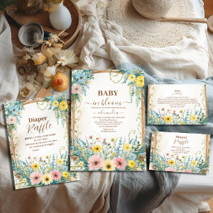 Blütendusche und Aquamarine Frühlingsdusche Einladung