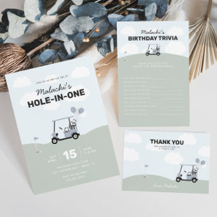 Jungen's Hole-in-One Golf 1. Geburtstag Einladung