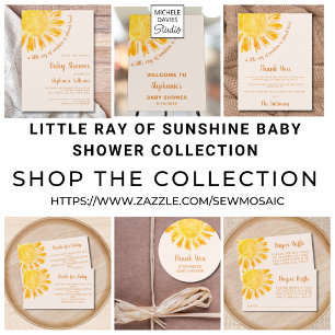 Ray of Sunshine Baby Shower Einladung Postcard